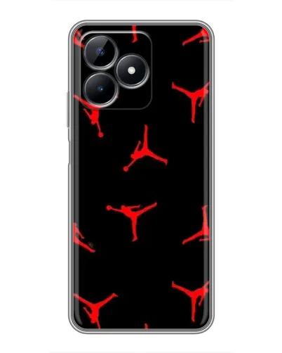Чехол для Realme Note 50 с картинкой «Jordan Red Pattern»