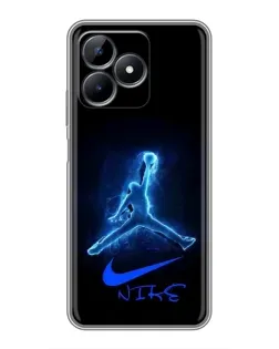 Чехол для Realme Note 50 с картинкой «Jordan Neon Blue»