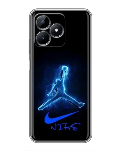 Чехол для Realme Note 50 с картинкой «Jordan Neon Blue»