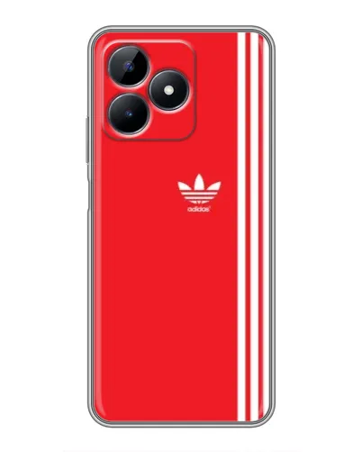 Чехол для Realme Note 50 с картинкой «Красный минимализм Adidas»