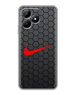 Чехол для Realme Note 50 с картинкой «Nike — карбоновая сетка»