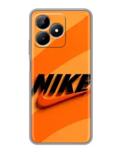 Чехол для Realme Note 50 с картинкой «Оранжевый драйв Nike»