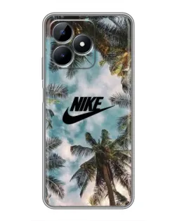 Чехол для Realme Note 50 с картинкой «Тропический принт Nike»