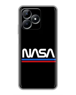 Чехол для Realme Note 50 с картинкой «NASA — классика Red Blue»