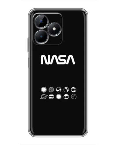 Чехол для Realme Note 50 с картинкой «NASA — технический принт»