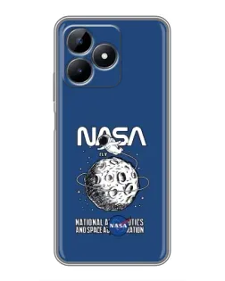 Чехол для Realme Note 50 с картинкой «NASA — лунная миссия»