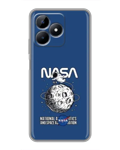 Чехол для Realme Note 50 с картинкой «NASA — лунная миссия»
