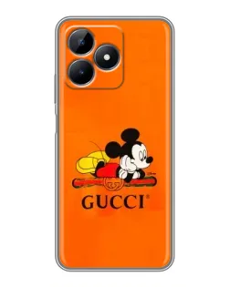 Чехол для Realme Note 50 с картинкой «Микки Маус Gucci — оранж»
