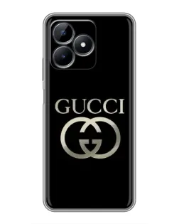 Чехол для Realme Note 50 с картинкой «Gucci — золото на черном»