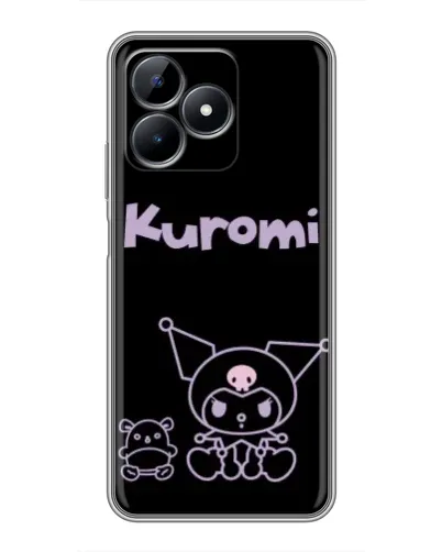 Чехол для Realme Note 50 с картинкой «Kuromi — черный минимализм»