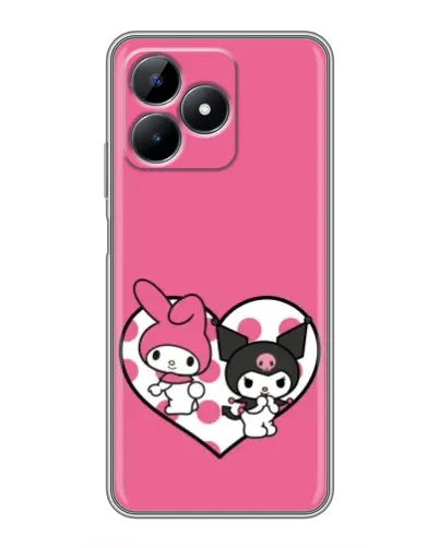 Чехол для Realme Note 50 с картинкой «Kuromi и My Melody»