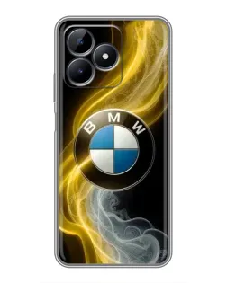 Чехол для Realme Note 50 с картинкой «Золотистый дым BMW»