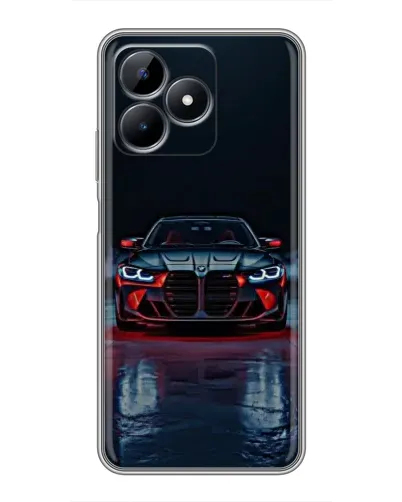 Чехол для Realme Note 50 с картинкой «BMW на мокрой дороге»