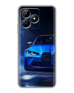 Чехол для Realme Note 50 с картинкой «Голубая BMW M4»