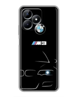 Чехол для Realme Note 50 с картинкой «Минималистичный принт BMW M3»