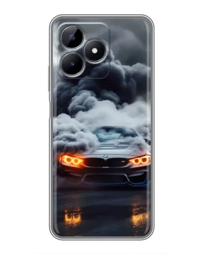 Чехол для Realme Note 50 с картинкой «BMW в дыму»