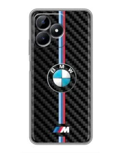 Чехол для Realme Note 50 с картинкой «Эмблема BMW и карбон»