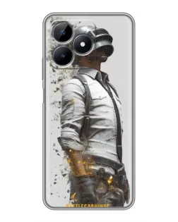 Чехол для Realme Note 50 с картинкой «PUBG — боец в пыли»