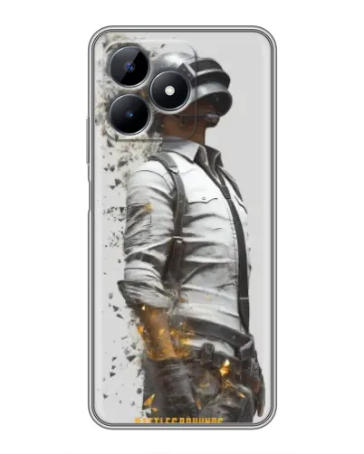 Чехол для Realme Note 50 с картинкой «PUBG — боец в пыли»