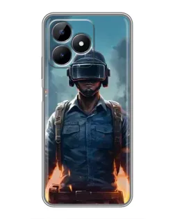 Чехол для Realme Note 50 с картинкой «PUBG — реалистичный герой»