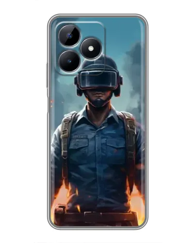 Чехол для Realme Note 50 с картинкой «PUBG — реалистичный герой»