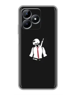Чехол для Realme Note 50 с картинкой «PUBG — силуэт воина»