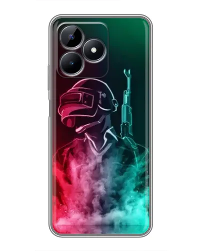 Чехол для Realme Note 50 с картинкой «PUBG — огненный воин»