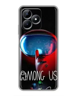 Чехол для Realme Note 50 с картинкой «Красный импостер — макро»
