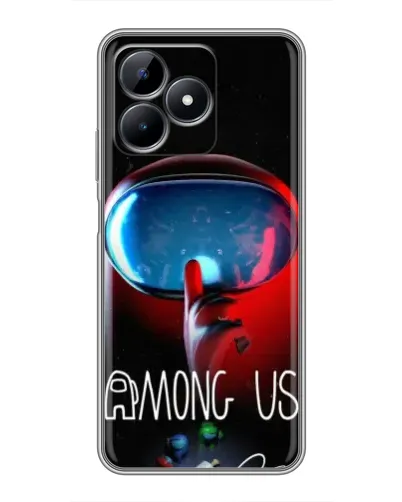 Чехол для Realme Note 50 с картинкой «Красный импостер — макро»