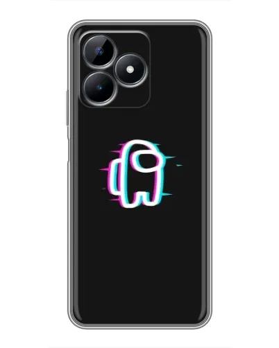 Чехол для Realme Note 50 с картинкой «Among Us неон»