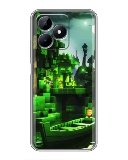 Чехол для Realme Note 50 с картинкой «Minecraft лесной пейзаж»