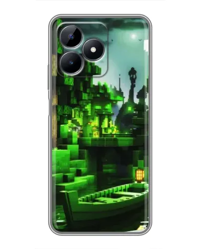 Чехол для Realme Note 50 с картинкой «Minecraft лесной пейзаж»