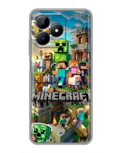 Чехол для Realme Note 50 с картинкой «Замок Minecraft»