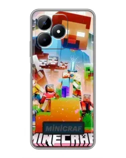 Чехол для Realme Note 50 с картинкой «Minecraft герои игры»