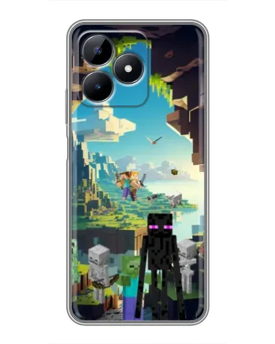 Чехол для Realme Note 50 с картинкой «Эндермен в лесу»