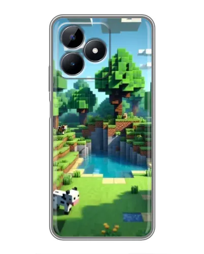 Чехол для Realme Note 50 с картинкой «Minecraft летний день»