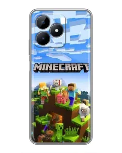 Чехол для Realme Note 50 с картинкой «Minecraft классический мир»