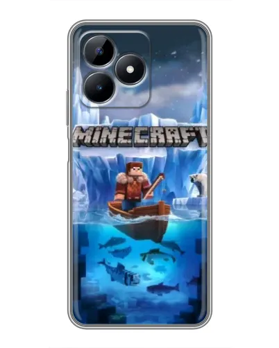 Чехол для Realme Note 50 с картинкой «Minecraft ледяной мир»