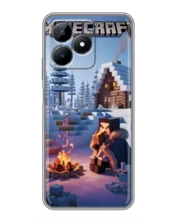 Чехол для Realme Note 50 с картинкой «Зимний Minecraft»