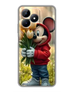 Чохол для Realme Note 50 з картинкою «Міккі з тюльпанами»
