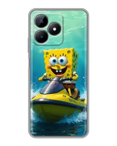 Чохол для Realme Note 50 з картинкою «Спанч Боб на гідроциклі»
