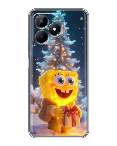 Чохол для Realme Note 50 з картинкою «Різдвяний Спанч Боб»