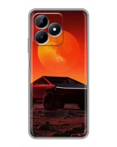 Чехол для Realme Note 50 с картинкой «Cybertruck на Марсе»