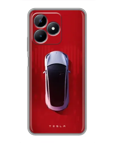 Чехол для Realme Note 50 с картинкой «Tesla Top View»