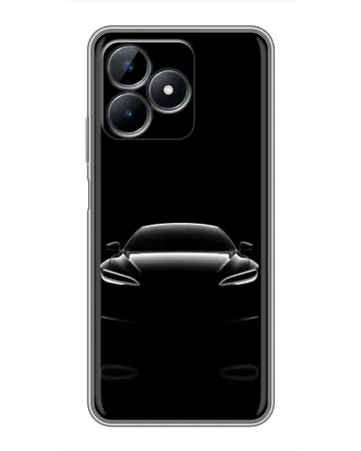 Чехол для Realme Note 50 с картинкой «Силуэт Tesla Night»