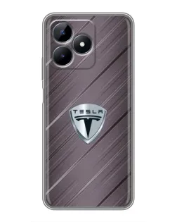 Чехол для Realme Note 50 с картинкой «Металлическая текстура Tesla»