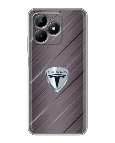 Чехол для Realme Note 50 с картинкой «Металлическая текстура Tesla»