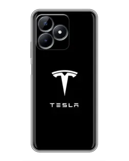 Чехол для Realme Note 50 с картинкой «Tesla White Logo»
