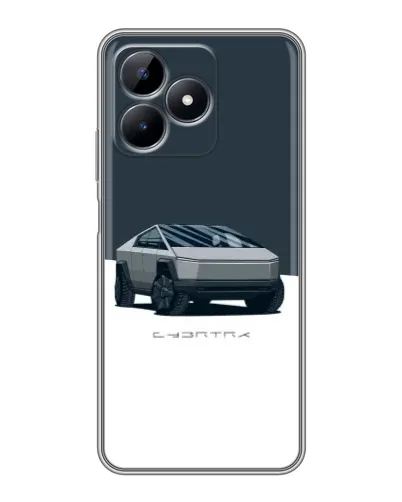 Чехол для Realme Note 50 с картинкой «Серебристый Cybertruck Tesla»