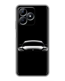 Чехол для Realme Note 50 с картинкой «Фары Tesla Night»